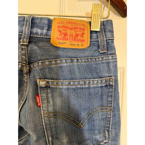 Levi’s 514 Boys Slim Straight Jeans 14 Slim 25x27 Classic Fit Denim - Picture 4 of 6